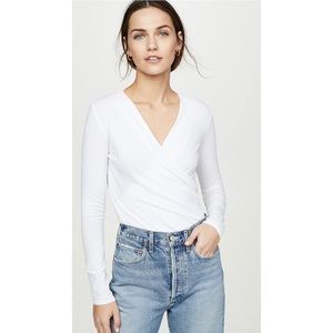 Lanston Wrap White Top Long Sleeve Size XS